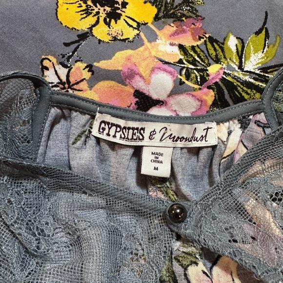 GYPSIES & MOONDUST - Women’s SHIFT Dress Floral Sz M - GRAY - Picture 3 of 13